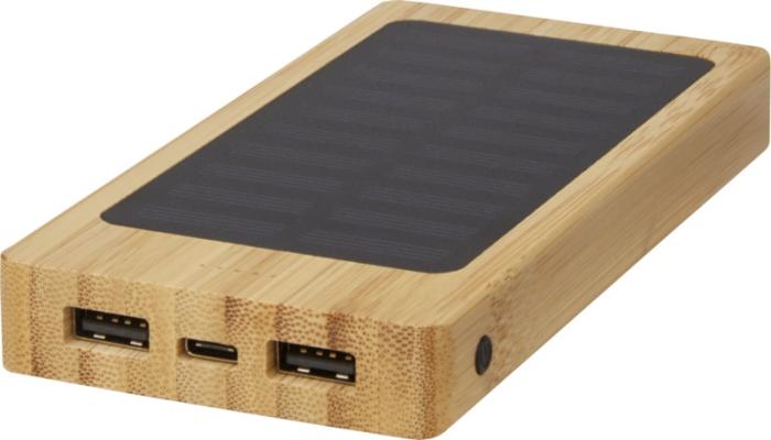 8000 mAh Branded Bamboo Solar Power Bank