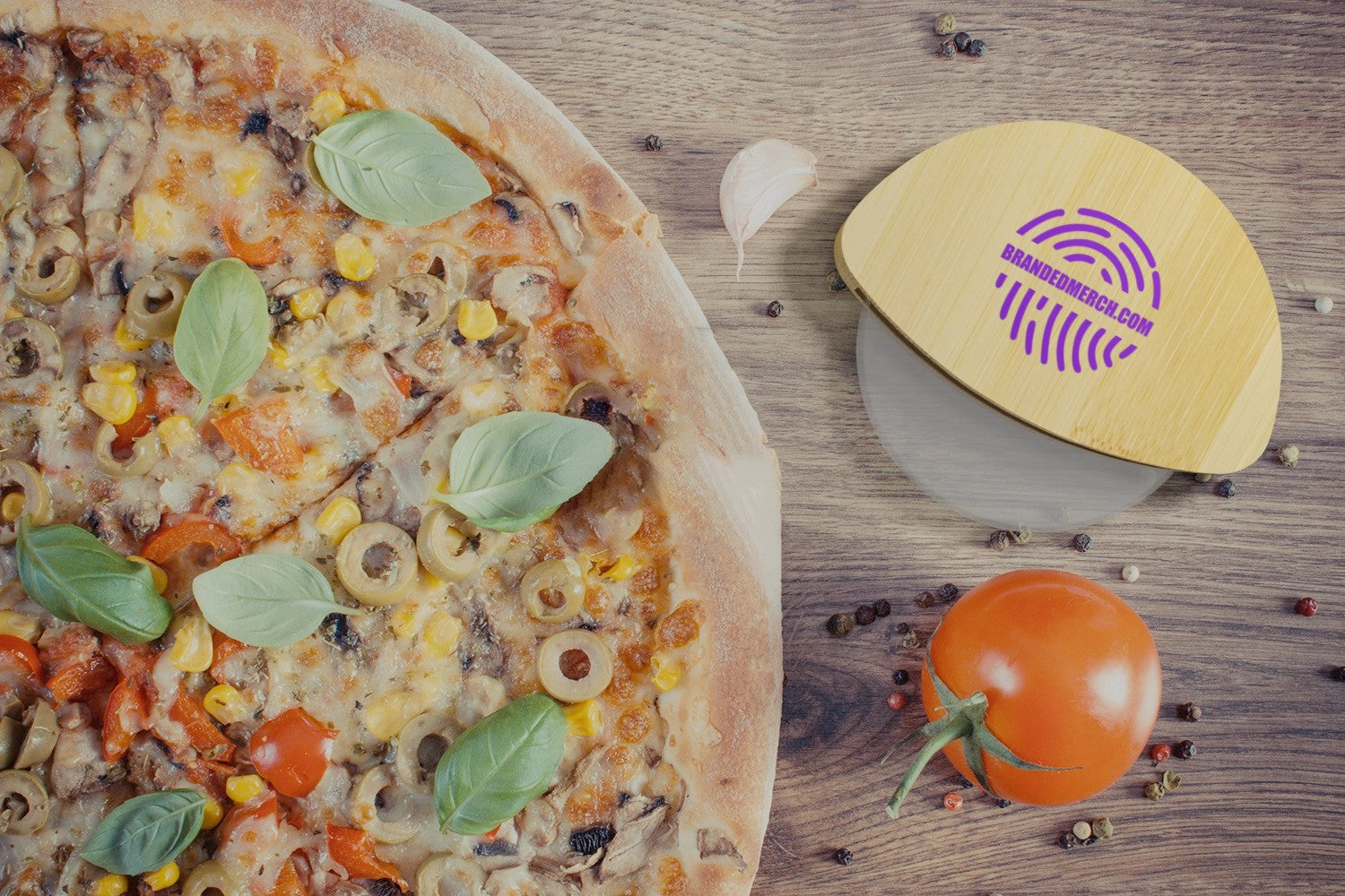 Branded Wooden Pizza Cutter