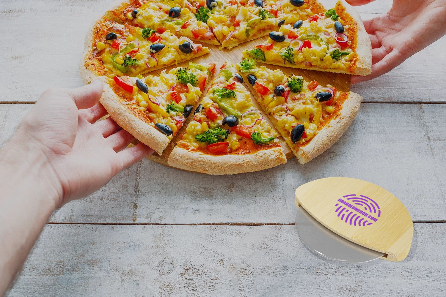 Branded Wooden Pizza Cutter